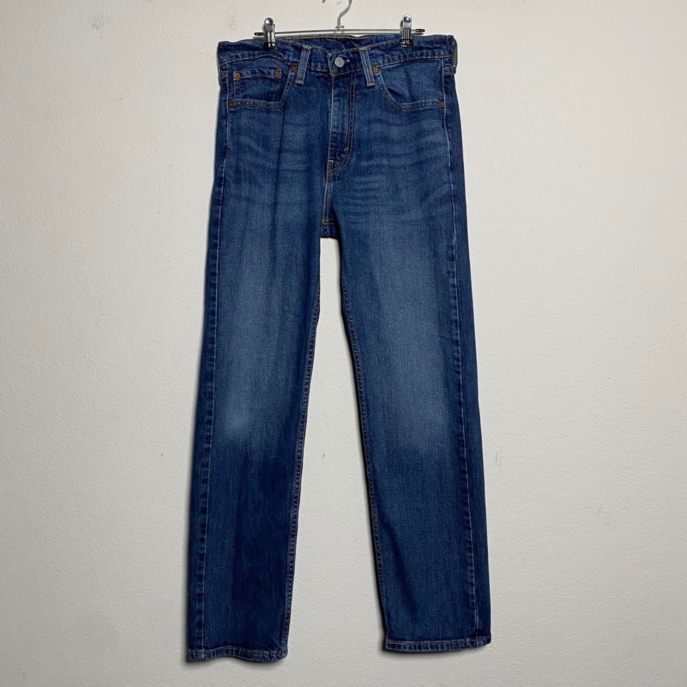 Levis 505‎ Regular Fit Jeans Mens 32x30 Dark Wash Classic Denim Pants Casual